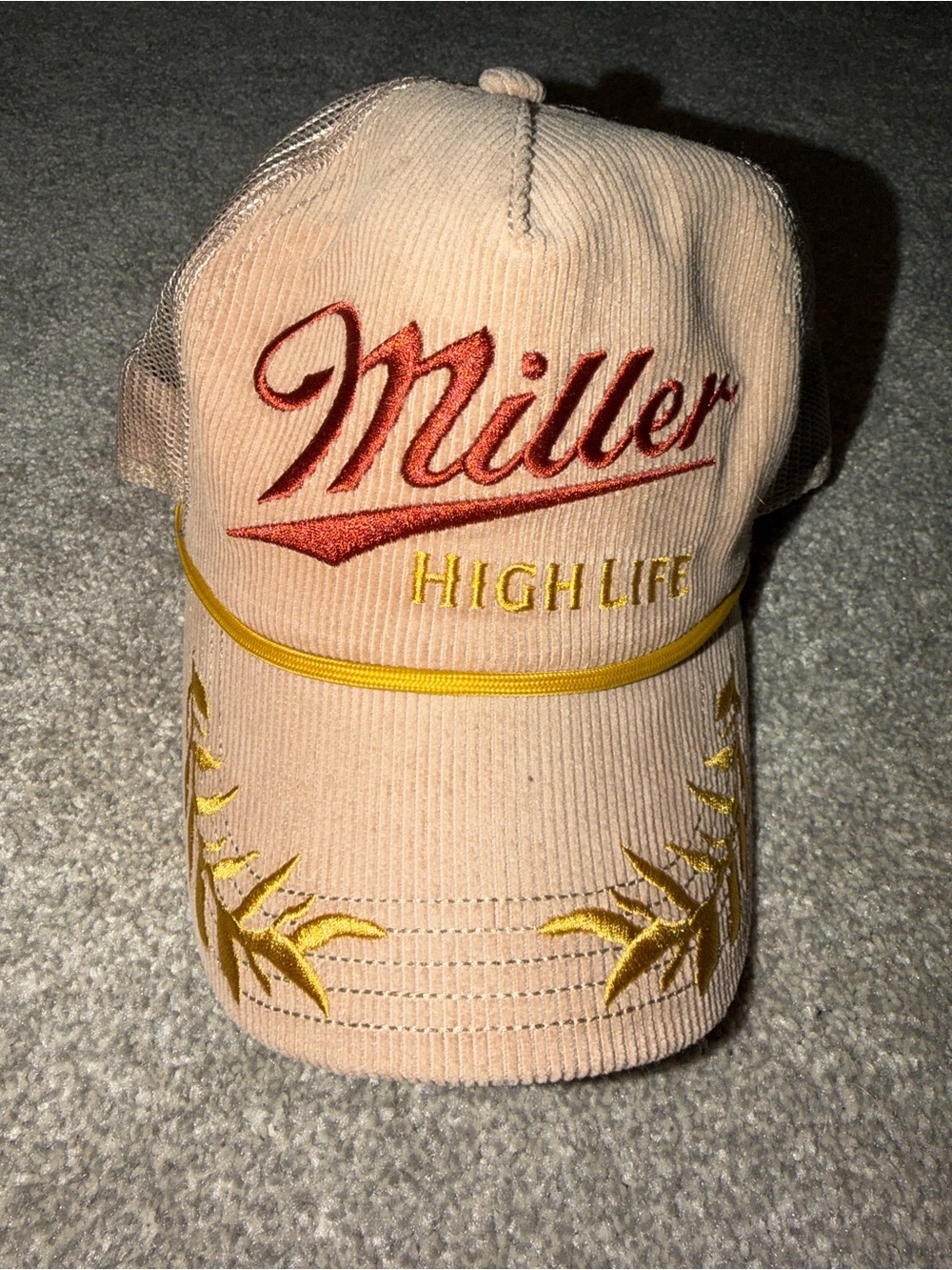 Miller High Life Pink Embroidered Trucker Hat